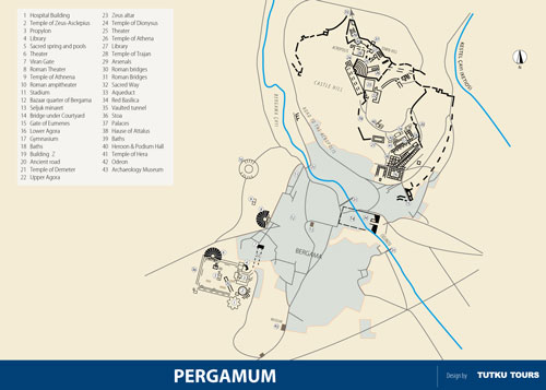 Pergamum Ancient City Map