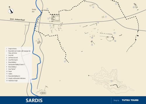Sardis Ancient City Map