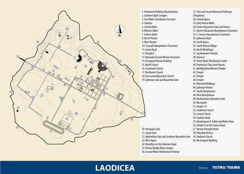 Laodicea Ancient City Map